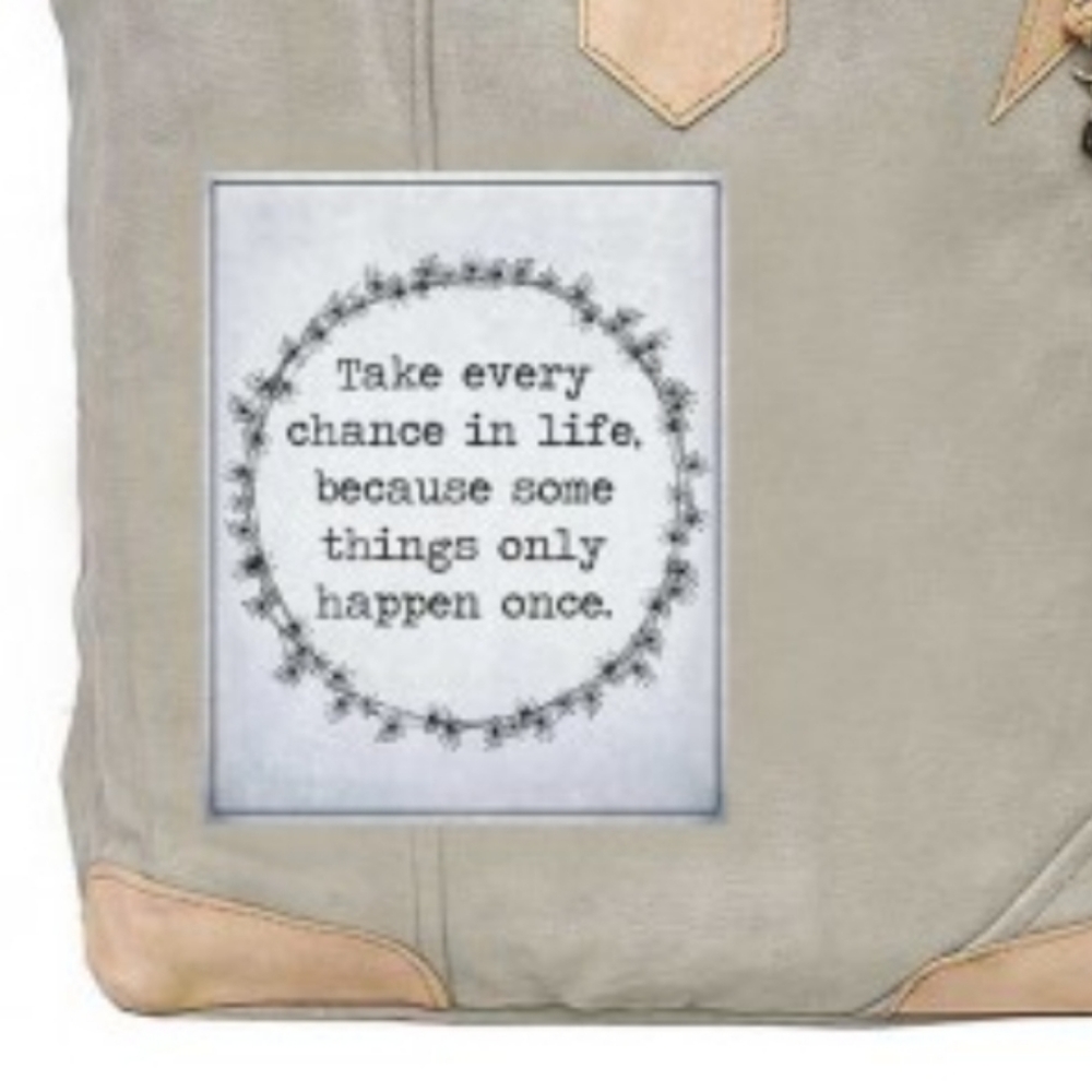Take Every Chance Totebag - One-of-a-kind Bag made from recycled materials - Picture 9 of 15